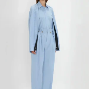 Exclusive Cropped Tuxedo Trouser In Blue