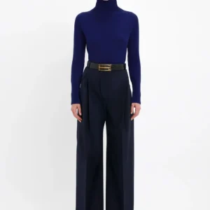 Wide Leg Trouser In Midnight
